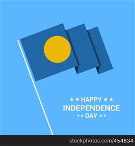 Palau Independence day typographic design with flag vector