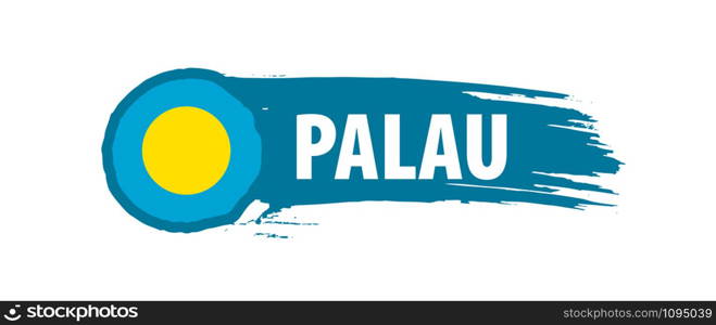 Palau national flag, vector illustration on a white background. Palau flag, vector illustration on a white background