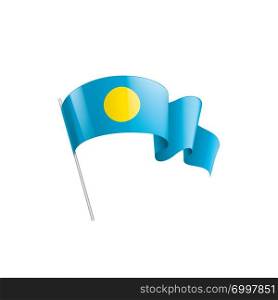 Palau national flag, vector illustration on a white background. Palau flag, vector illustration on a white background