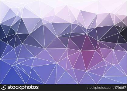 Pale pink grey blue abstract low poly geometric background with white triangle mesh.
