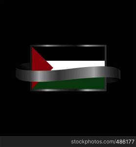 Palestine flag Ribbon banner design