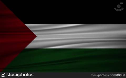Palestine flag vector. Vector flag of Palestine blowig in the wind. EPS 10.