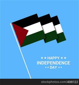 Palestine Independence day typographic design with flag vector