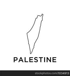 Palestine map icon design trendy