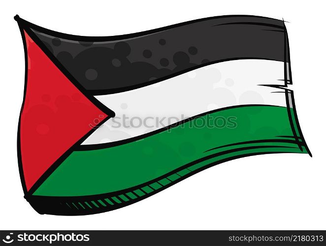 Palestine national flag created in graffiti paint style