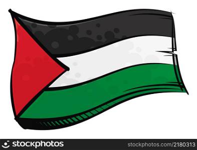 Palestine national flag created in graffiti paint style