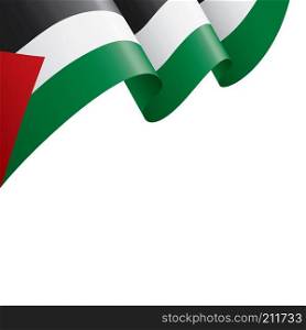 Palestine national flag, vector illustration on a white background. Palestine flag, vector illustration on a white background