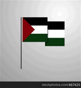 Palestine waving Flag design vector