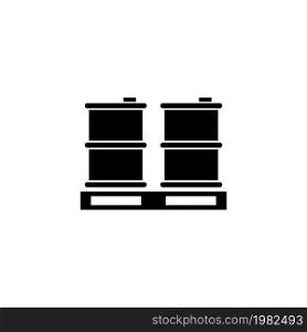 Palette Barrels Oil. Flat Vector Icon illustration. Simple black symbol on white background. Palette Barrels Oil sign design template for web and mobile UI element. Palette Barrels Oil Flat Vector Icon
