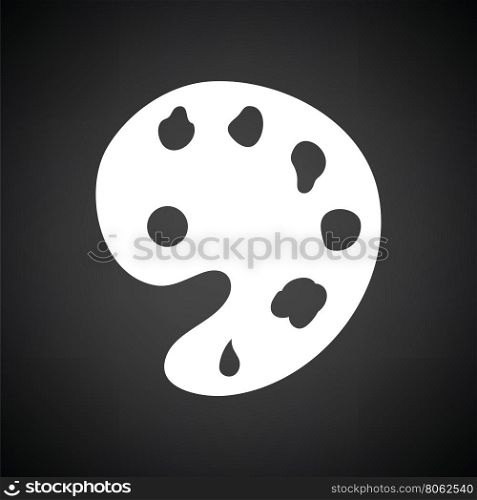 Palette icon. Black background with white. Vector illustration.
