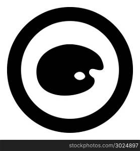 Palette icon black color in circle vector illustration isolated