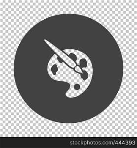 Palette toy icon. Subtract stencil design on tranparency grid. Vector illustration.