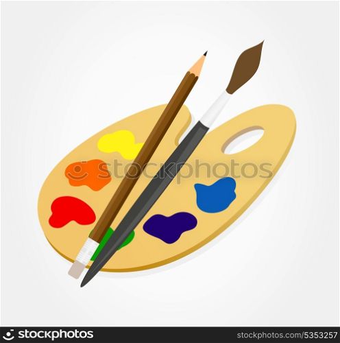 Palette3. Palette of the artist on a white background. A vector illustration