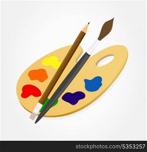 Palette3. Palette of the artist on a white background. A vector illustration