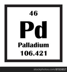Palladium chemical element icon vector illustration design