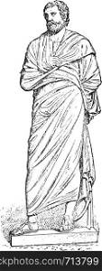 Pallium (after a statue of the museum), vintage engraved illustration.