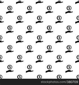 Palm and dollar coin pattern. Simple illustration of palm and dollar coin vector pattern for web. Palm and dollar coin pattern, simple style