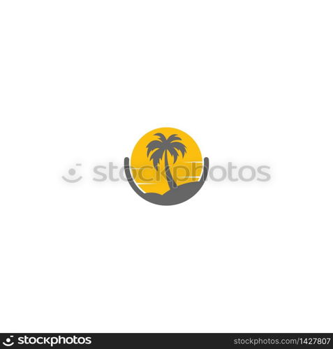 Palm beach, vitamin logo concept illustration