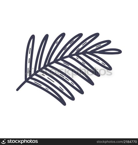 Palm branch isolated doodle style