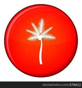 Palm butia capitata icon in red circle isolated on white background vector illustration. Palm butia capitata icon, flat style