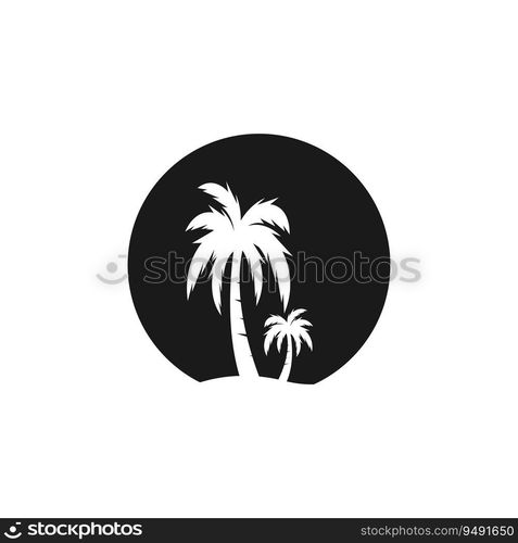 Palm Coconut Tree Logo Icon Silhouette