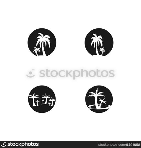 Palm Coconut Tree Logo Icon Silhouette