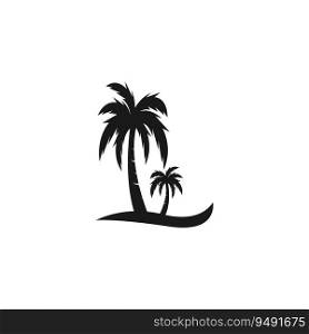 Palm Coconut Tree Logo Icon Silhouette