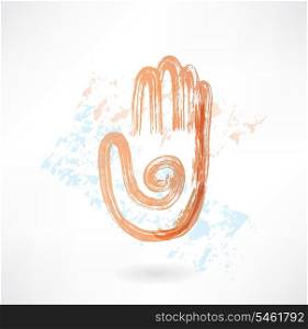 palm hand grunge icon