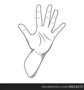 Palm hand stop gesture vector image
