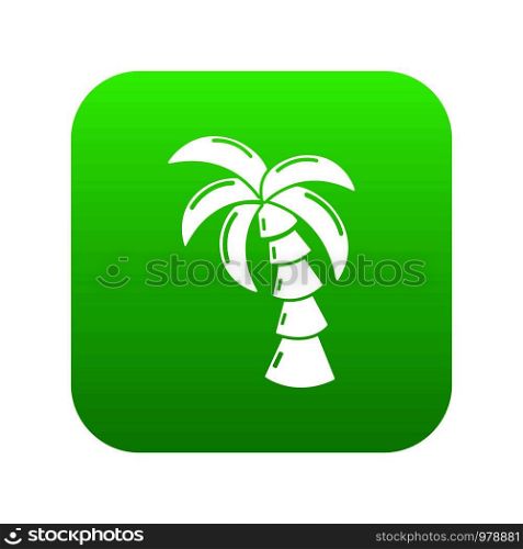 Palm icon green vector isolated on white background. Palm icon green vector