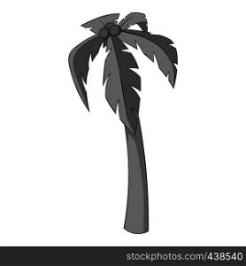 Palm icon in monochrome style isolated on white background vector illustration. Palm icon monochrome