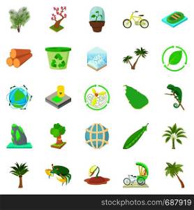 Palm icons set. Cartoon set of 25 palm vector icons for web isolated on white background. Palm icons set, cartoon style
