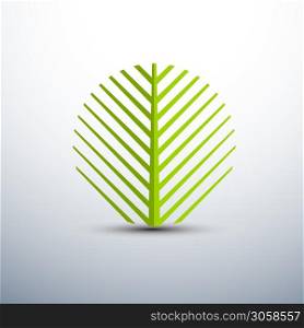 Palm leaf icons circle shape,vector illustration