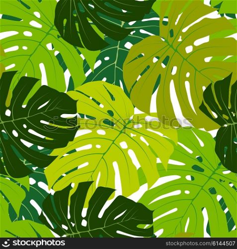 Palm Leaf Seamless Pattern Background Vector Illustration EPS10
