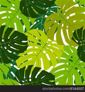 Palm Leaf Seamless Pattern Background Vector Illustration EPS10