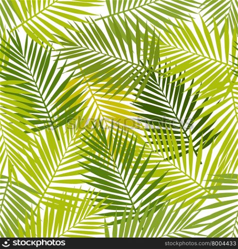 Palm leaf silhouettes seamless pattern. Vector illustration. Tropical leaves.