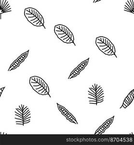 palm leaf summer plant green vector seamless pattern thin line illustration. palm leaf summer plant green vector seamless pattern