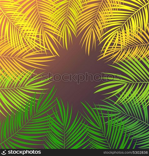 Palm Leaf Vector on Background Illustration EPS10. Palm Leaf Vector Background Illustration