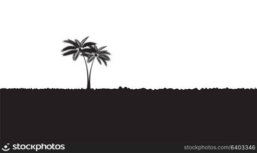Palm Leaf Vector on white Background Illustration EPS10. Palm Leaf Vector Background Illustration