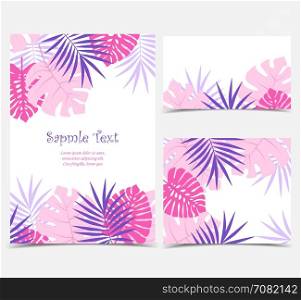 Palm leaves background. Vector illustration of colorful palm leaves background. Exotic invitations