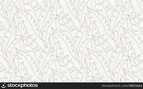 Palm leaves seamless pattern vector. Lina art illustration. Shirting textile pattern of vector banana leaves. Retro background prints abstract.. Palm leaves seamless pattern vector. Line art illustration. Shirting textile pattern of vector banana leaves. Retro background prints abstract. EPS 10.