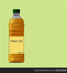Palm Oil and vegetable oil bottle design isolated on a over green background. design vector illustration eps.