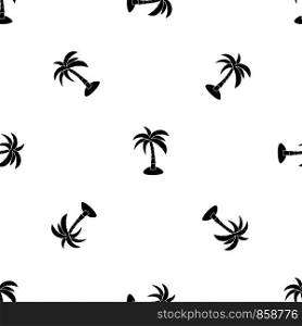 Palm pattern repeat seamless in black color for any design. Vector geometric illustration. Palm pattern seamless black