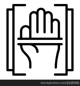 Palm scan icon outline vector. Fraud theft. Secure key. Palm scan icon outline vector. Fraud theft