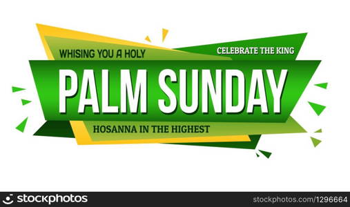 Palm sunday banner design on white background, vector illustration