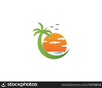 palm tree beach holidays logo
