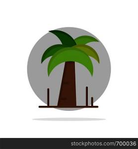 Palm, Tree, Brazil Abstract Circle Background Flat color Icon