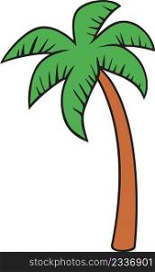 Palm tree color vector illustration