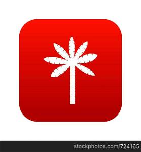 Palm tree icon digital red for any design isolated on white vector illustration. Palm tree icon digital red