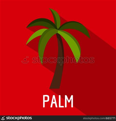Palm tree icon. Flat illustration of palm tree vector icon for web. Palm tree icon, flat style
